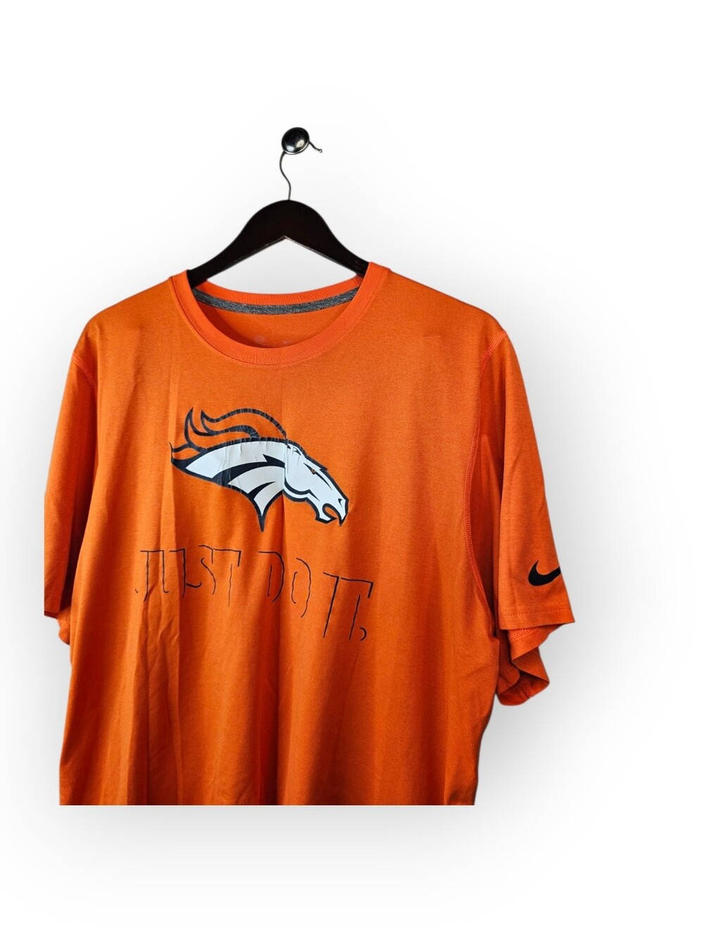 Nike Dri-FIT Denver Broncos Just Do It T-Shirt Men's XL Orange NFL Team Apparel - Picture 3 of 5